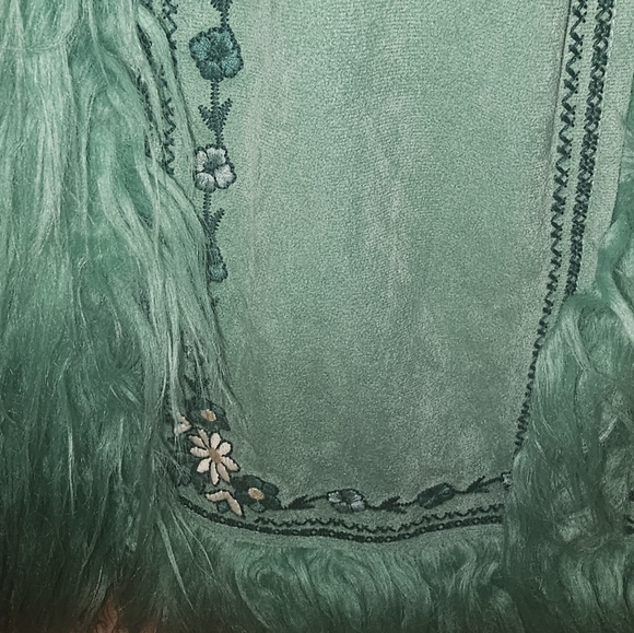 Spell Joplin Jacket Teal Fur Afghan Penny Lane Coat - Picture 10 of 12